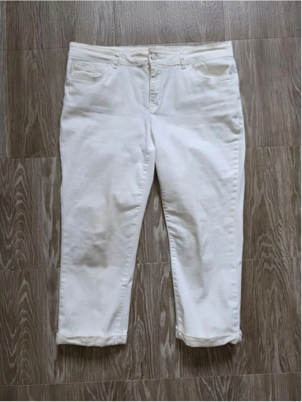 Women's Vintage America Blues White Ankle Cropped Jeans Size 12